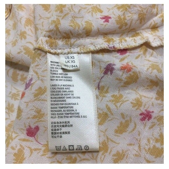 Free People Full Bloom Dress XS Floral Smocked Midi V-Neck Boho Cottage - Picture 13 of 16